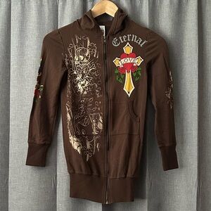Ed Hardy Eternal Love Zip Up Hoodie